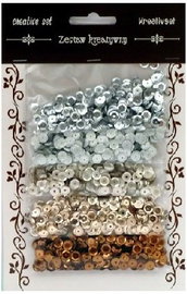 Cekiny 6 mm 5 kol srebrno-brązowe op. 30g, Galeria Hobby