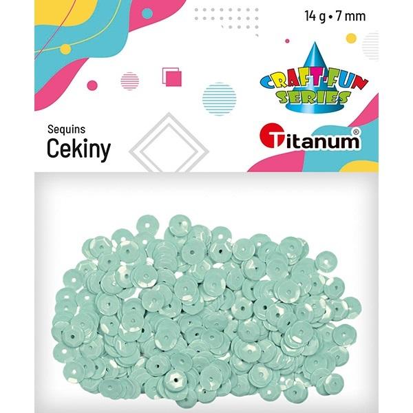 CEKINY 7MM OKRĄGŁE PASTELOWE 14 G JASNO MIĘTOWE