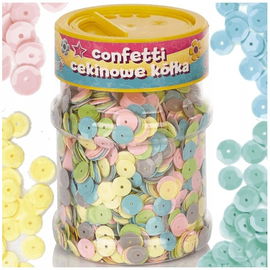 Cekiny ozdobne confetti konfetti 100 g mix kolorów SŁOICZEK pastelowe