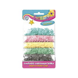 CONFETTI CEKINOWE PASTELOWE KÓŁKA 5 KOL ASTRA