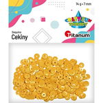 CEKINY OKRĄGŁE CIEMNY ŻÓŁTY 7MM/14G KOL. 009 TITANUM