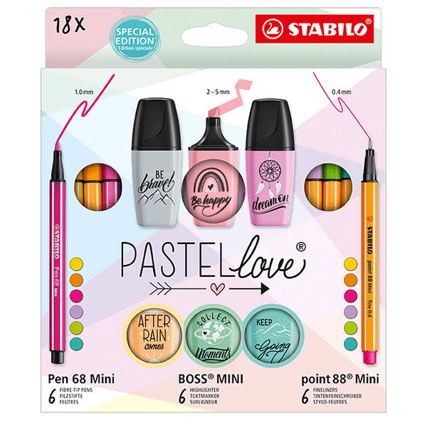 Stabilo zestaw zakreślacze cienkopisy Pastellove 18szt. Stabilo