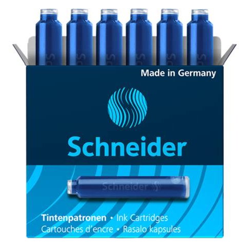 Naboje niebieski Schneider 6 szt. (uniwersalne)