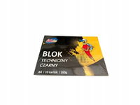 Blok techniczny A4 czarny 160g 10k, Pastelo