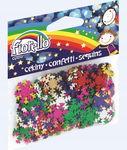 Confetti, cekiny śnieżynka metaliczna mix kolorów Fiorello GR-K142