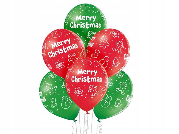 Balony Merry Christmas 1C5S, 6 szt.
