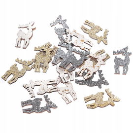 Drewniane jelonki samoprzylepne 2,1 x 3,8 cm, 18 szt., neutralne, DpCraft