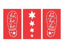 Dekoracja świąteczna - ślady Mikołaja, 16.5x27.5 cm, mix