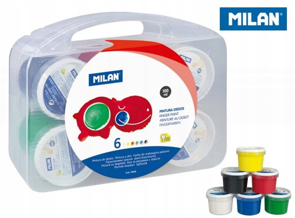 Farby do malowania palcami Milan 6 szt. x 100 ml
