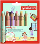 KREDKI STABILO WOODY 6 KOLORÓW PASTELOWE - NOWOŚĆ!