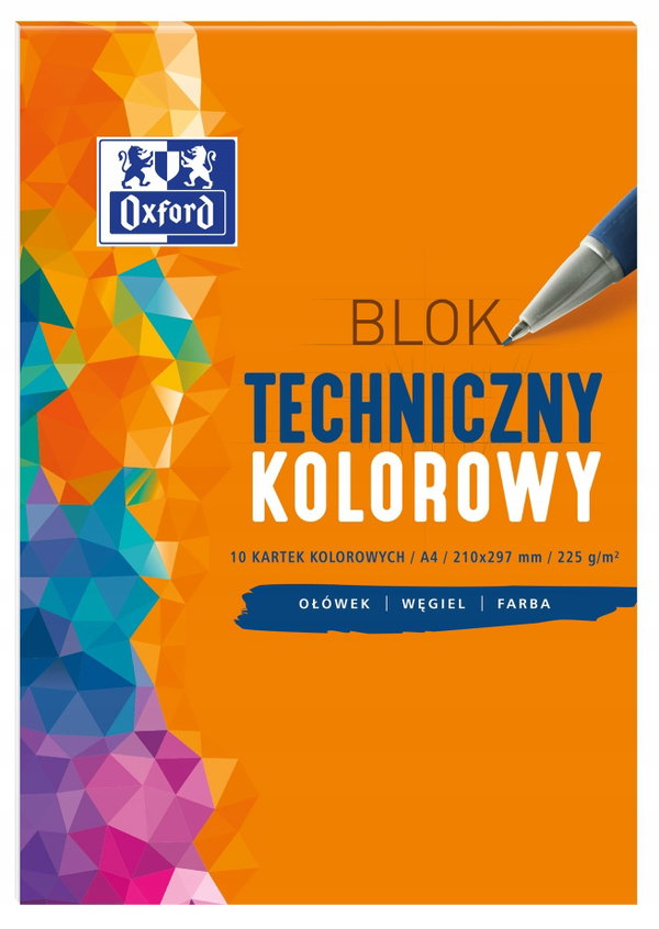 Blok techniczny A4 10k 225g kolor, Oxford