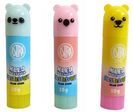 Klej w sztyfcie 15g Pastel Line Animals PVP, Astra