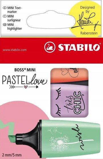 Zakreślacze Boss Mini by Snooze One 3-kol. Etui (żółty, niebieski, zielony)
