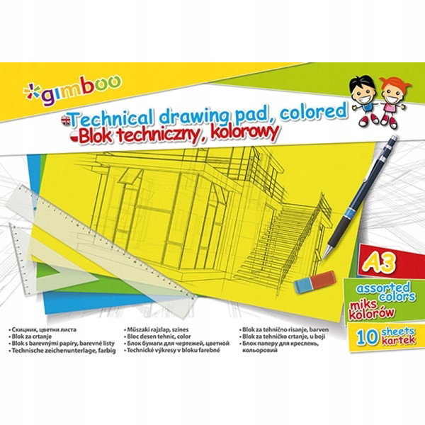 BLOK TECHNICZNY A3/10 KOLOR GIMBOO