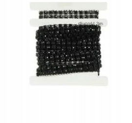 Taśma z cyrkoniami czarna 2 rzędowa TC-9162, dł. 3 m., Aliga