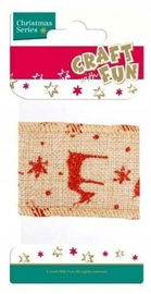 Dekoracja Świąteczna - taśma parciana, 5,5cm x 1m