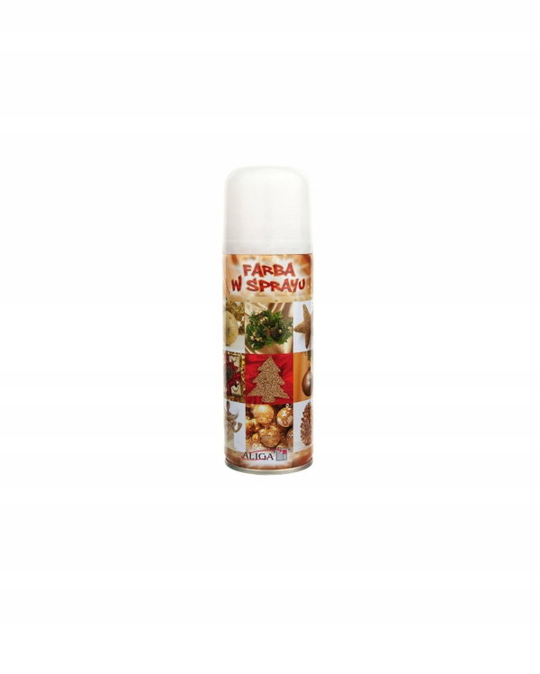Farba świąteczna w sprayu, FS200, biała, 250ml, Aliga