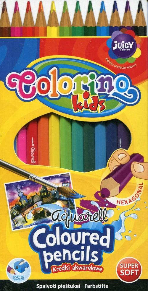 Kredki akwarelowe 12 kolorów + pędzelek Colorino