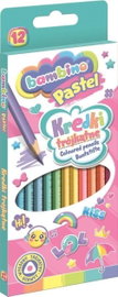 KREDKI PASTELOWE 12 KOLORÓW TRÓJKĄTNE BAMBINO
