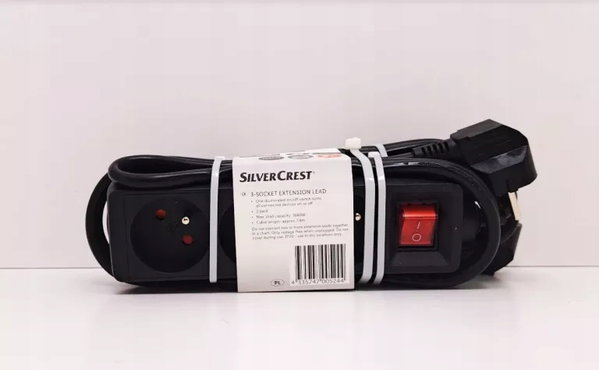 Przedłużacz listwowy SilverCrest 1,4 m czarny 2szt.