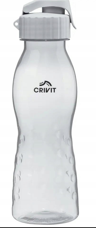 BIDON SPORTOWY 670 ML CRIVIT 7,8 x 25 cm z pokrywką zamykającą SZARY