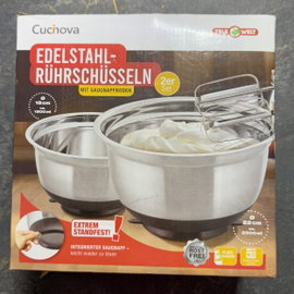 Miski do mieszania ze stali nierdzewnej z przyssawką Cucinova 2 sztuki