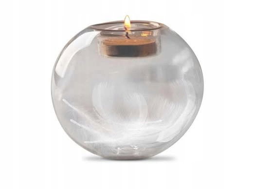 Świeczniki szklane stojące dekoracja stołu tealight bombka Zestaw 4 sztuki