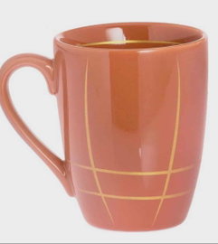 Kubek ceramiczny RIVERDALE 14cm wys. pomarańczowy zestaw 4 szt.