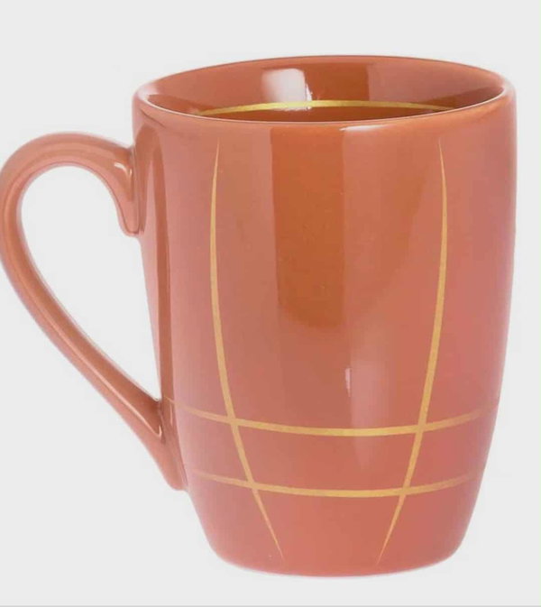 Kubek ceramiczny RIVERDALE 14cm wys. pomarańczowy zestaw 4 szt.