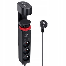 Listwa zasilająca Aigostar 3 gniazda 2xUSB-A 1xUSB-C 1,50 m czarna