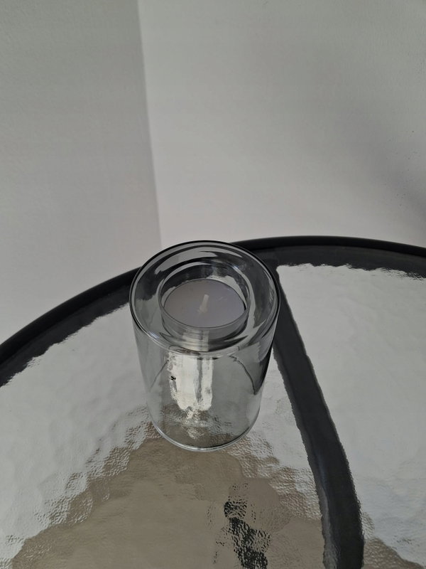 Świecznik szklany tealight przepalane szkło 10 cm holenderski design