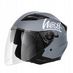 WESTT Jet kask motocyklowy z podwójnym wizjerem Szary rozmiar S 55-65