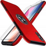 Czerwone etui do iPhone X/XS + 2 szkła hartowane