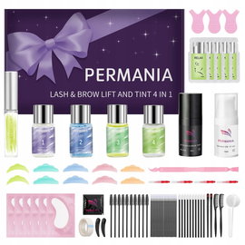 PERMANIA Zestaw do liftingu rzęs w kolorze czarnym Lift i Tint przybory