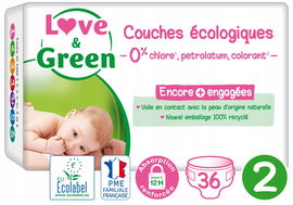 Pieluszki Love&Green rozmiar 2 3-6 kg 36 szt.
