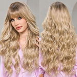 Peruka EMMOR Ombre Blonde z grzywką syntetyczna