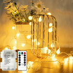 Łańcuch świetlny LED na baterie, 6,5 m, 40 diod LED, ciepła biel