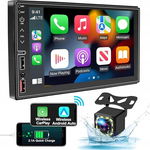 Bezprzewodowe radio samochodowe 2 Din kompatybilne z CarPlay i Android