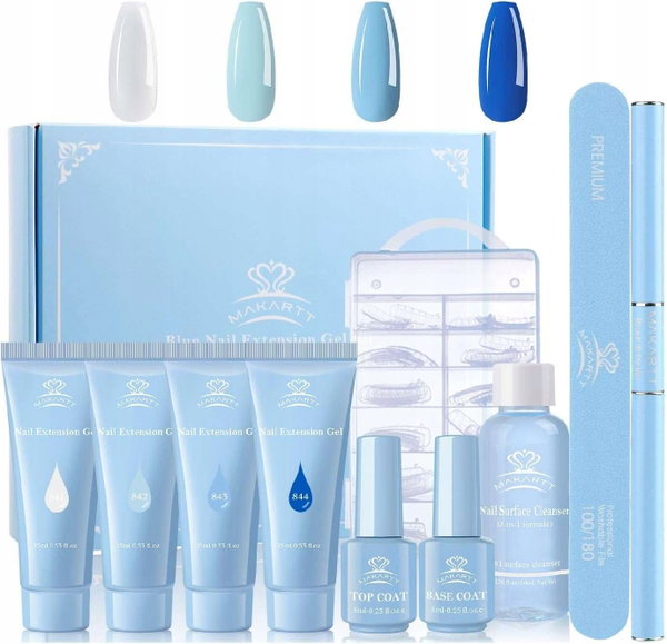 Makartt Blue Poly Zestaw żeli do paznokci