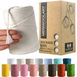 MeriWoolArt Naturalna przędza makramowa 3 mm kolorowa 200 m 1 szt