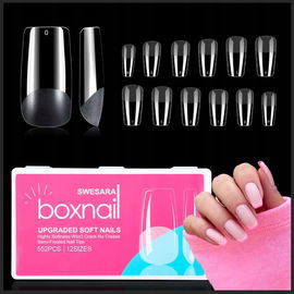 Tipsy SWESARA Opakowanie 552 szt. sztucznych paznokci Przezroczyste