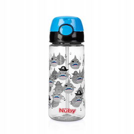 Nuby - Kubek z tritanu z miękką słomką do picia i przyciskiem - 530 ml