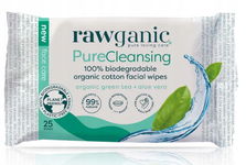 RAWGANIC THE PURE CHUSTECZKA DO TWARZY Z ALOESEM I ZIELONĄ HERATĄ