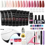 Zestaw do manicure 8 żeli lampa UV 36 W pilniki cążki + akcesoria