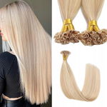 Przedłużki z prawdziwych włosów Sindra karmelowe do blondu 35 cm 50 pasm