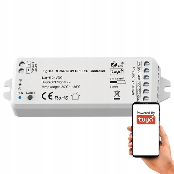 Kontroler LED COB SPI NEON RGBIC oświetlenie Seria SD ZigBee + RF TUYA