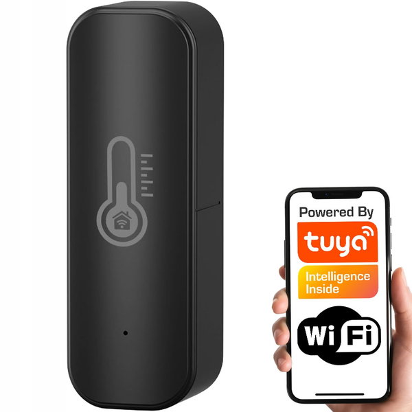 Czujnik Temperatury Wilgotności Czarny 2x AAA WiFi TUYA Smart Life