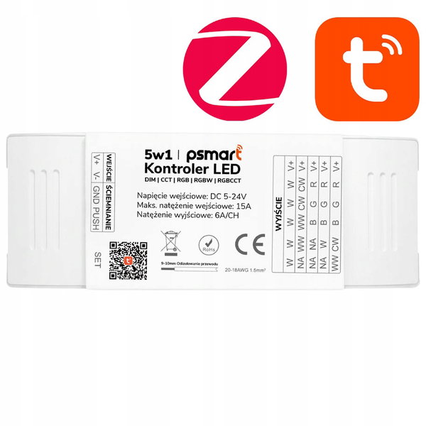 Kontroler LED 5w1 DIM CCT RGB RGBW RGBCCT 5-24V 15A Seria PX ZigBee TUYA