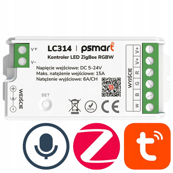 Mini Kontroler LED RGBCCT 5-24V 15A Seria PX ZigBee TUYA SMART Life PSMART