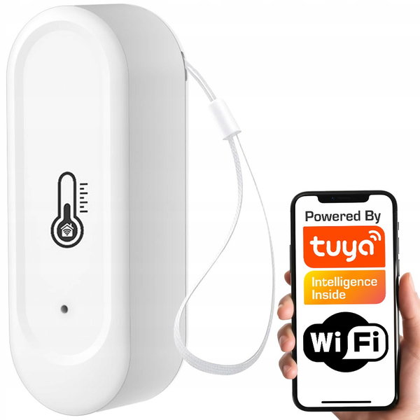 Czujnik Temperatury Wilgotności Biały Zewnętrzny IP65 WiFi TUYA Smart Life